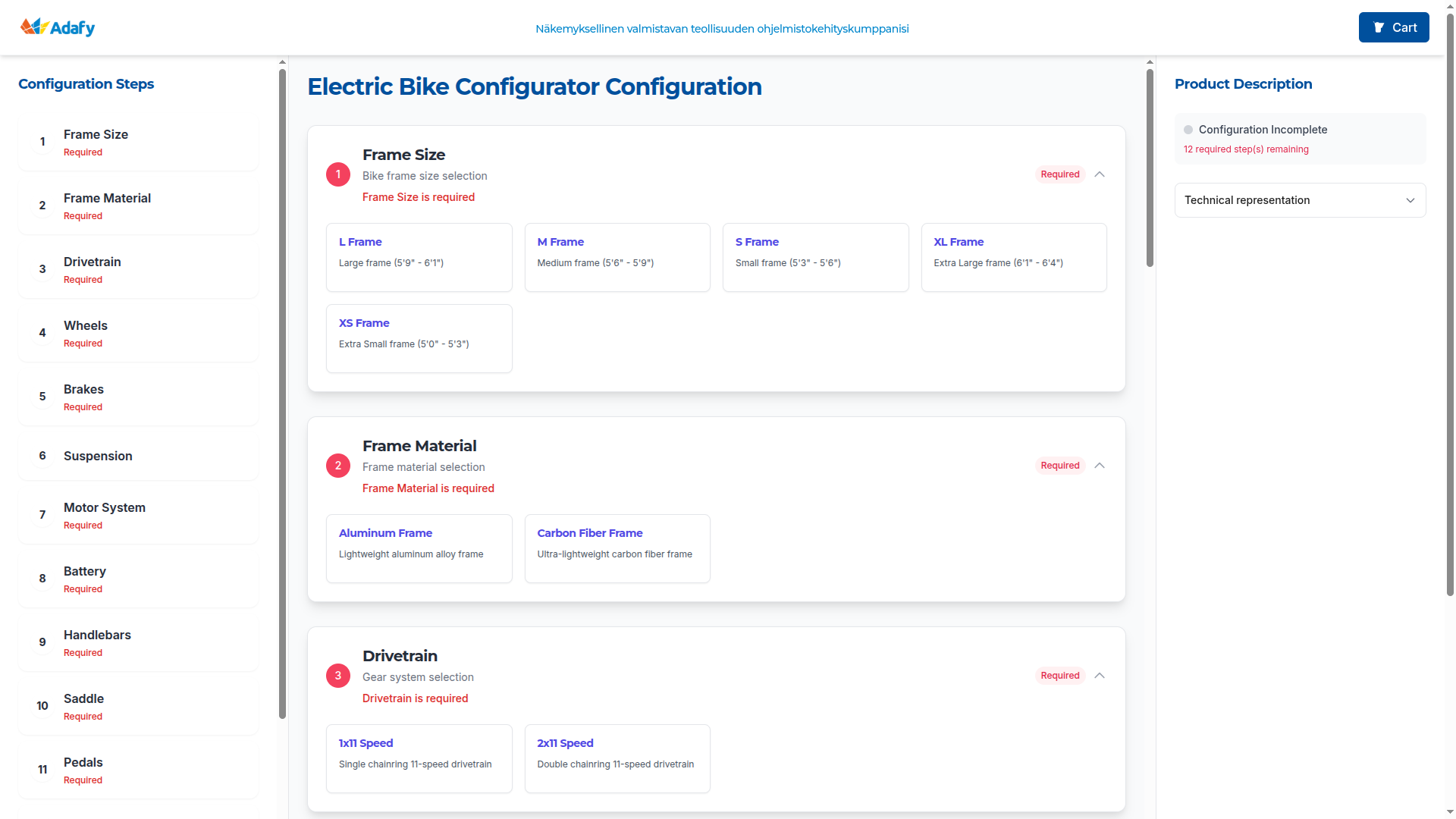 Adafy CPQ myyntikonfiguraattori